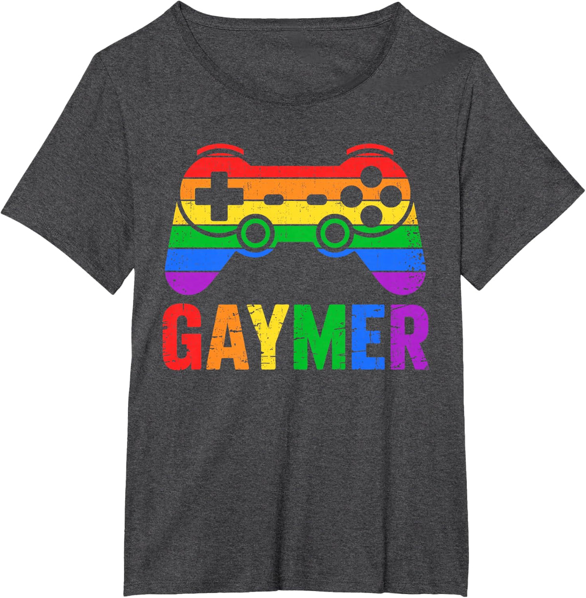 Funny Gaymer Rainbow Game Pride Tee LGBT Support T-Shirt for Men Women Kids - Dark Heather Grey