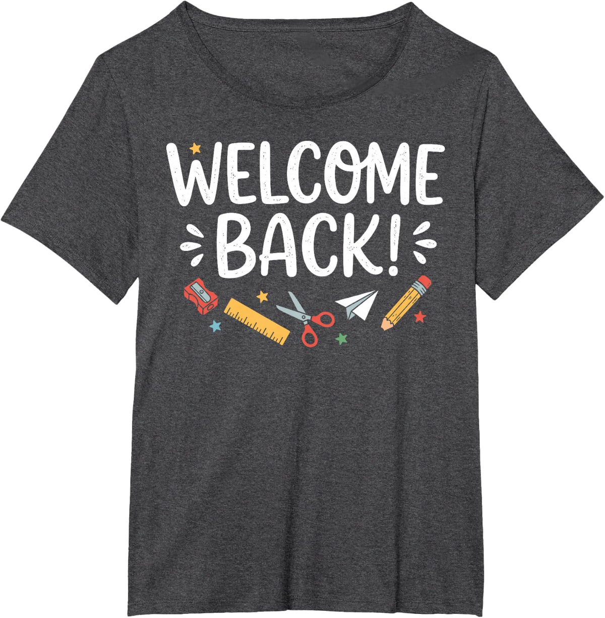 Welcome Back to School Teacher T-Shirt - Dark Heather Grey