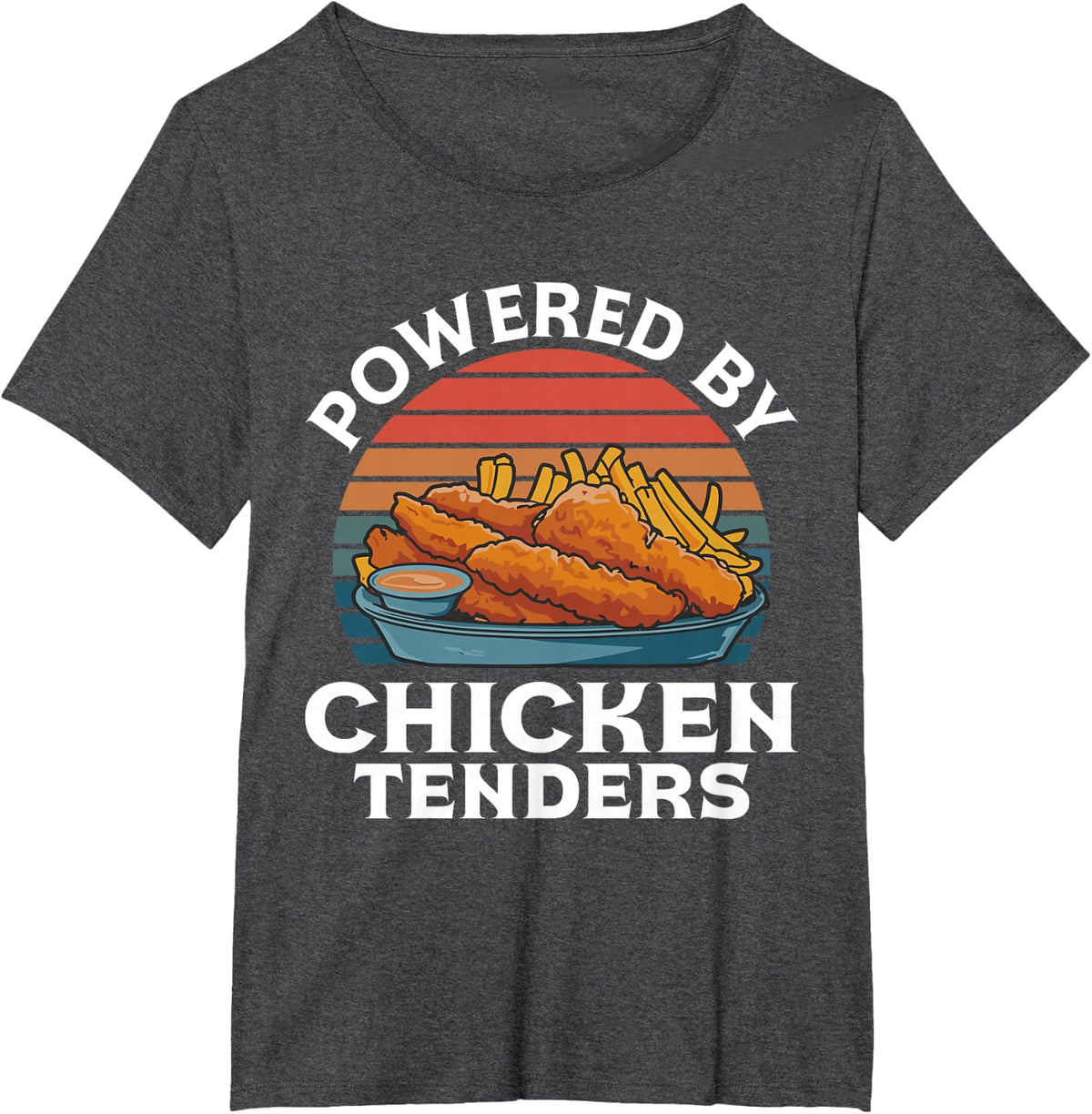 Chicken Tender Lover Powered By Chicken Tenders T-Shirt - Dark Heather Grey