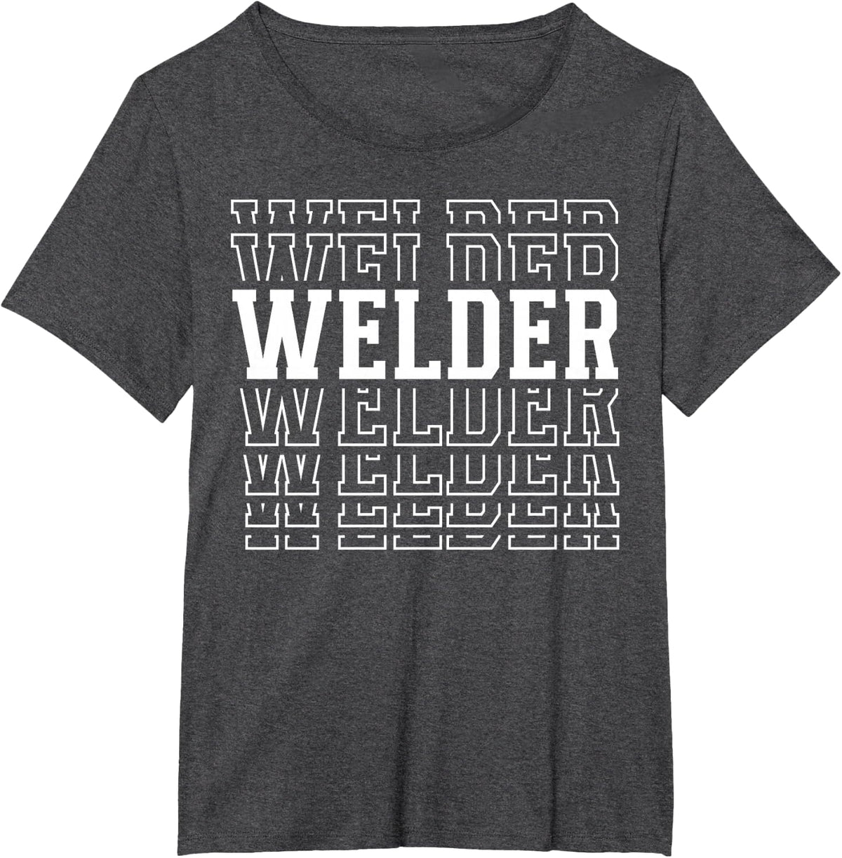 Welder Funny Layered Text Welding Men T-Shirt - Dark Heather Grey