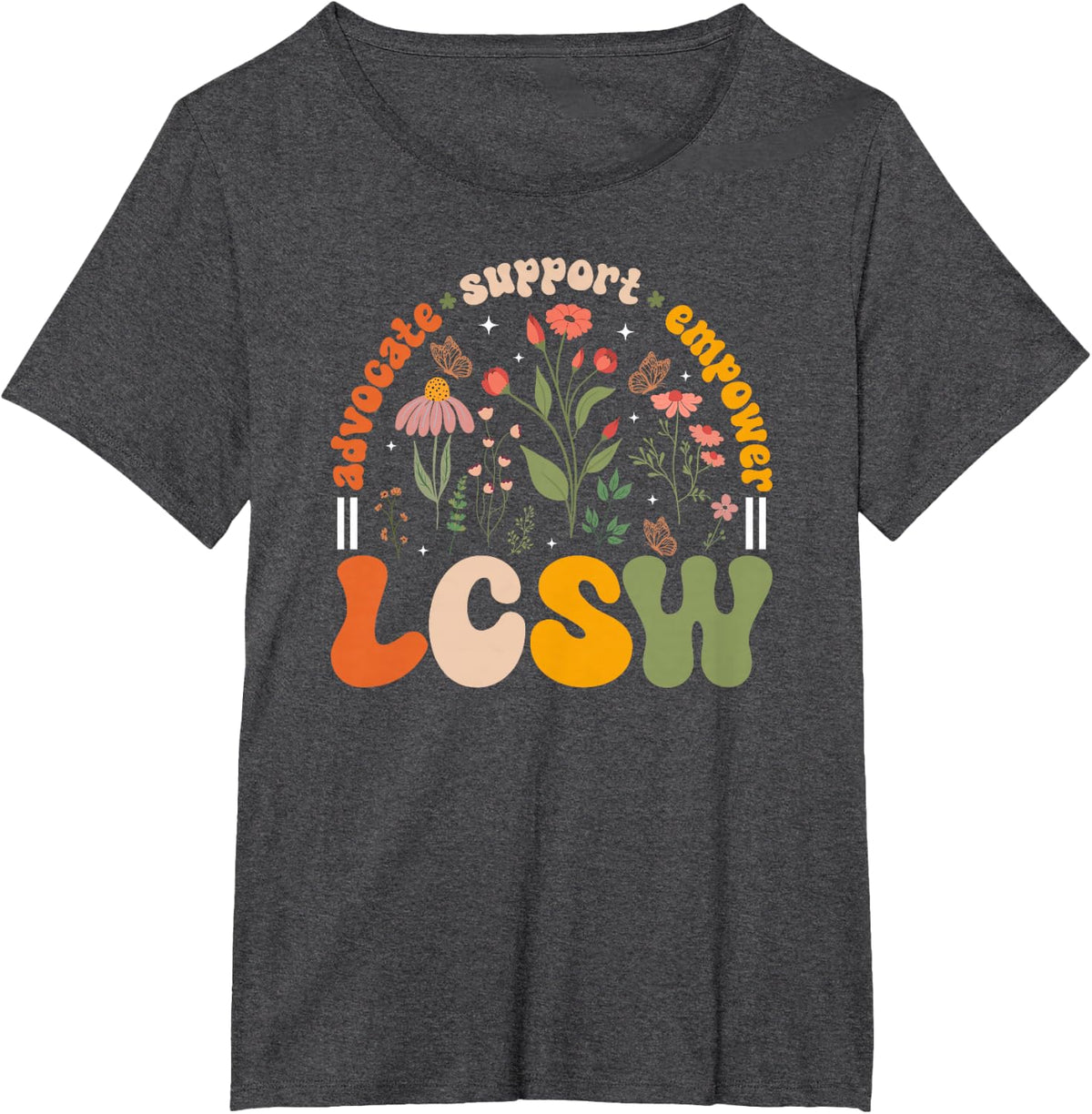LCSW Appreciation Groovy Licensed Clinical Social Worker T-Shirt - Dark Heather Grey
