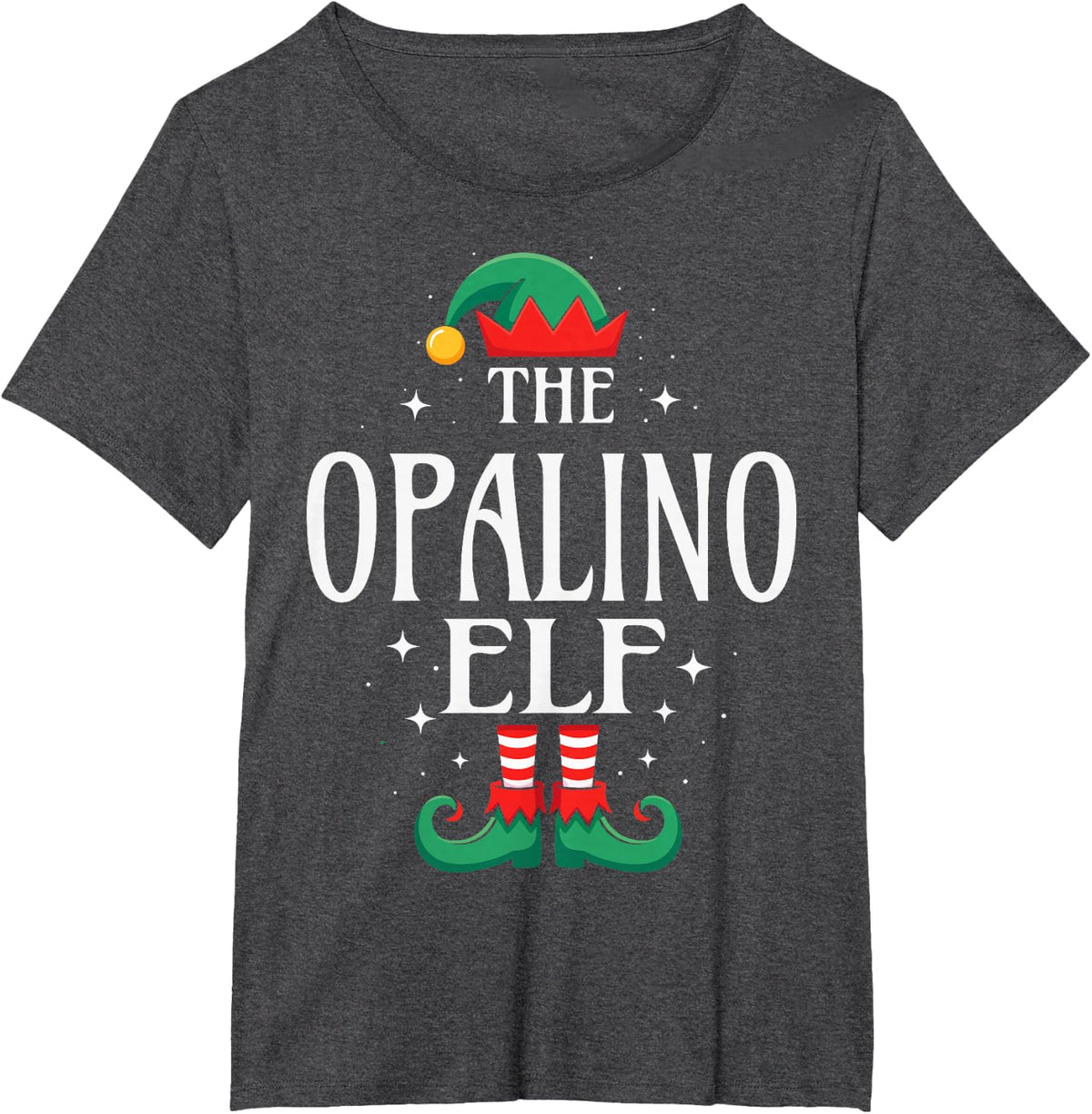 The Opalino Elf Funny Christmas Grandpa Matching Family T-Shirt - Dark Heather Grey