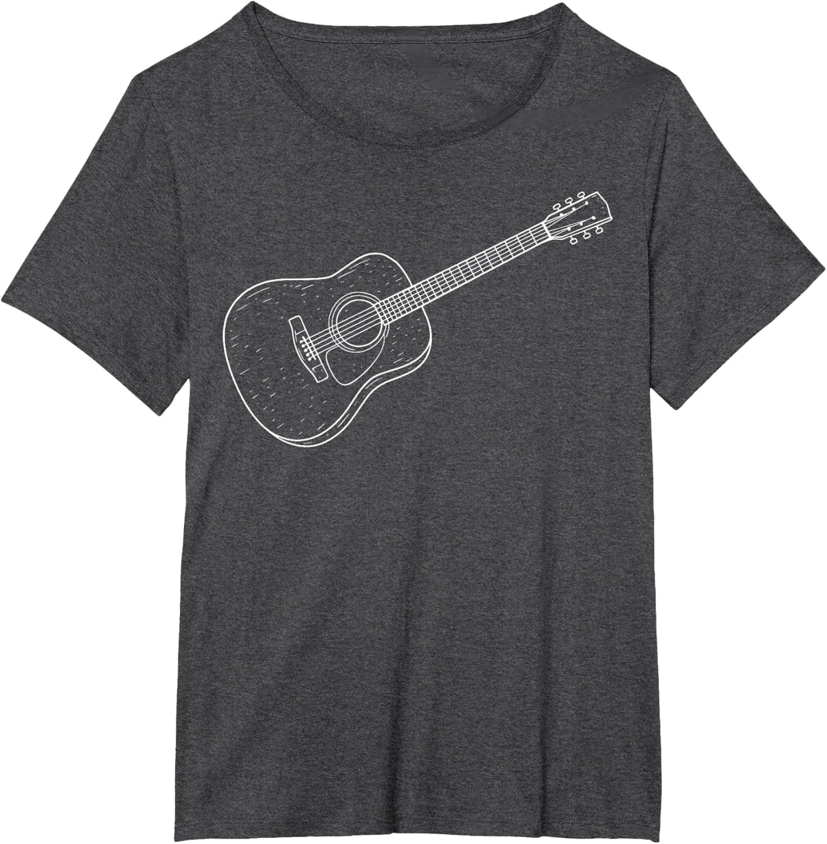 Acoustic Guitar Illustration T-Shirt - Dark Heather Grey