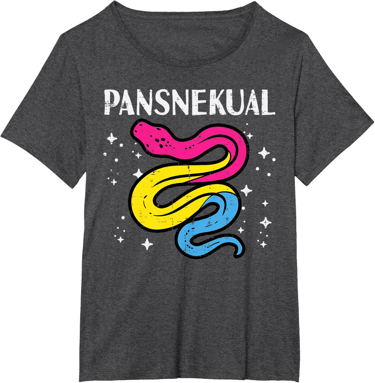 Pansexual Snake Pansnekual Pan Pride Flag Lgbt Men Women Kid T-Shirt - Dark Heather Grey