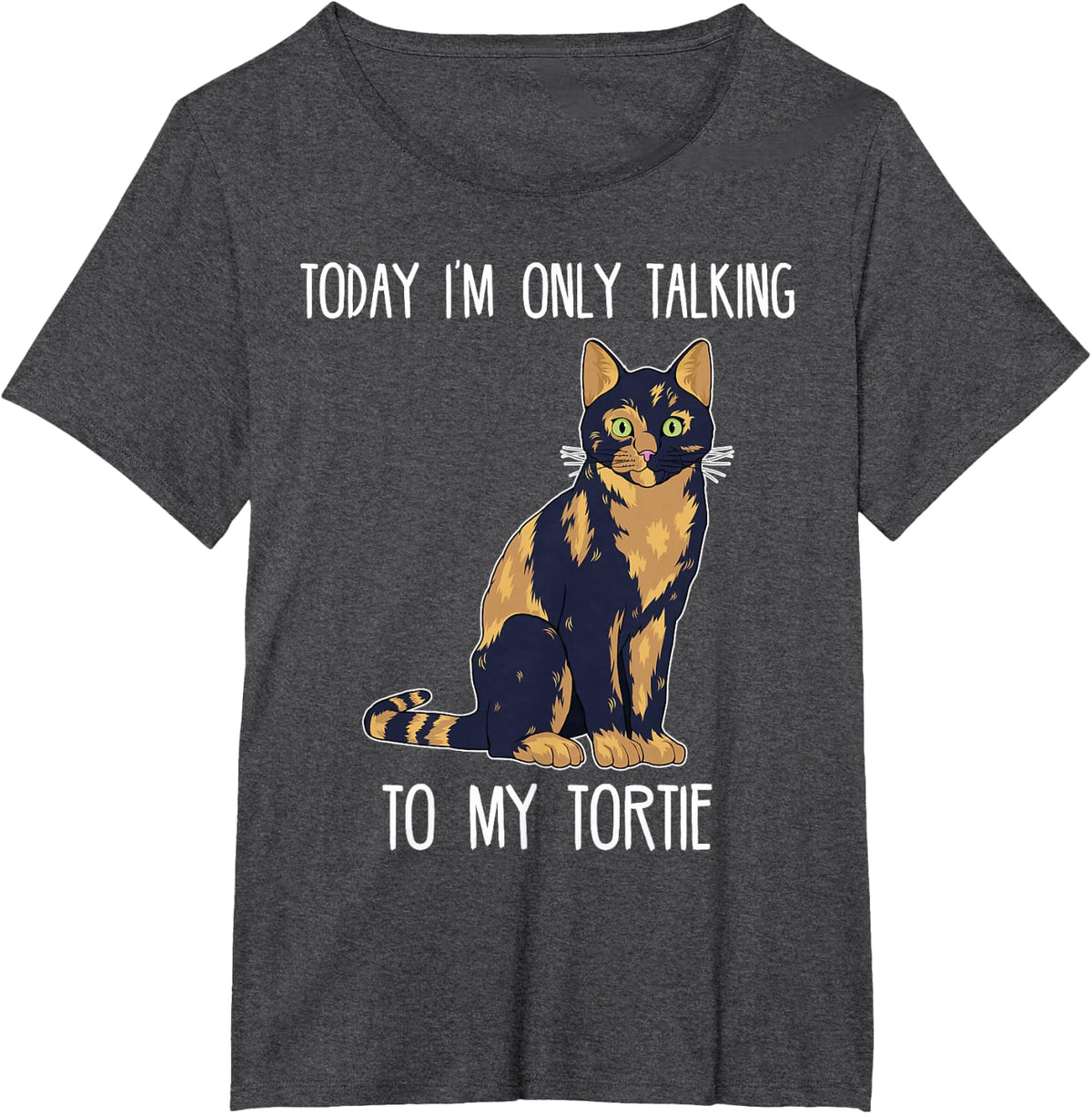 Today Im Only Talking To My Tortie Tortoise Shell Cat T-Shirt - Dark Heather Grey