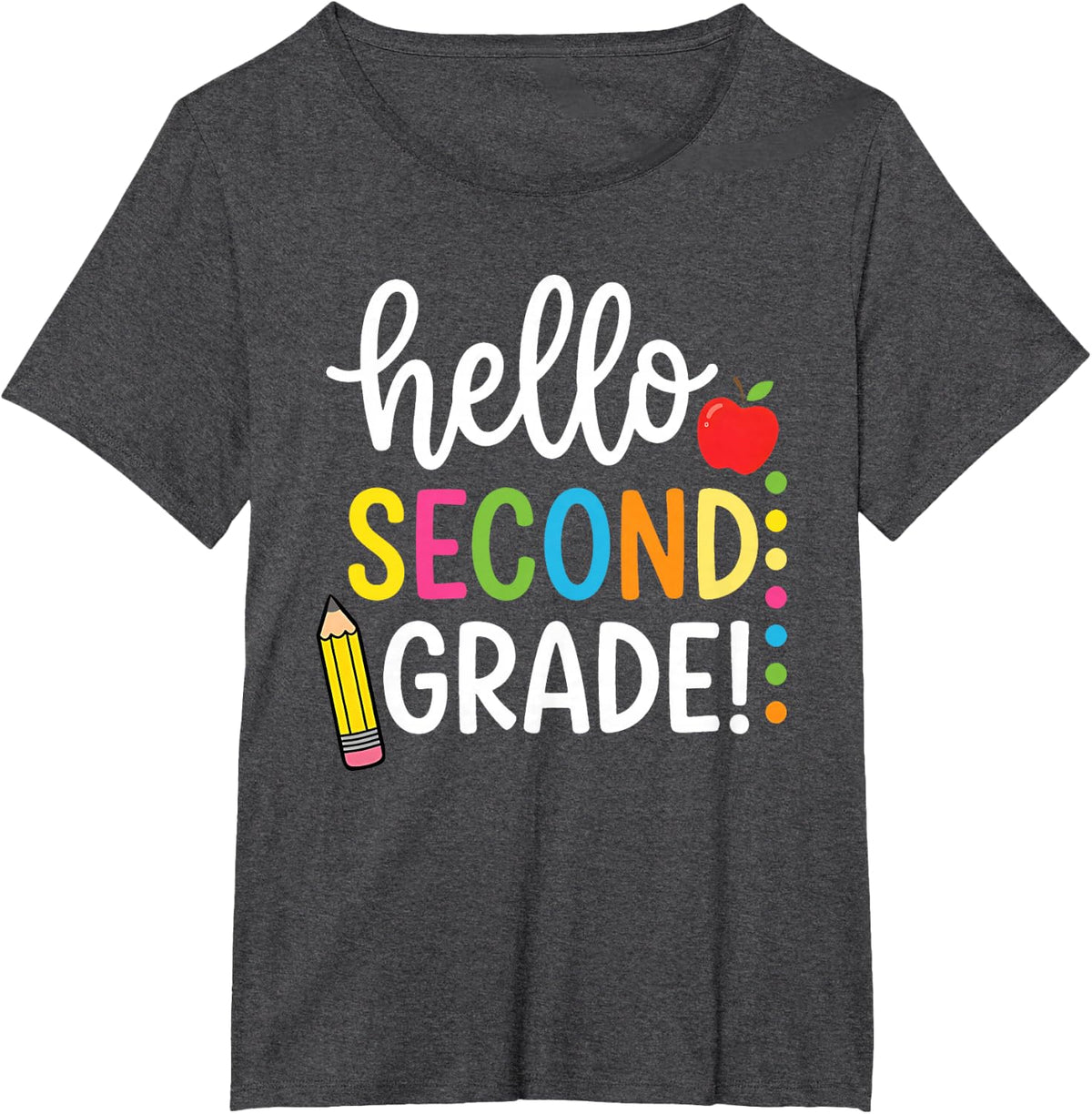 Hello Second Grade Team 2nd Grade Back to School Teacher Kid T-Shirt - Dark Heather Grey