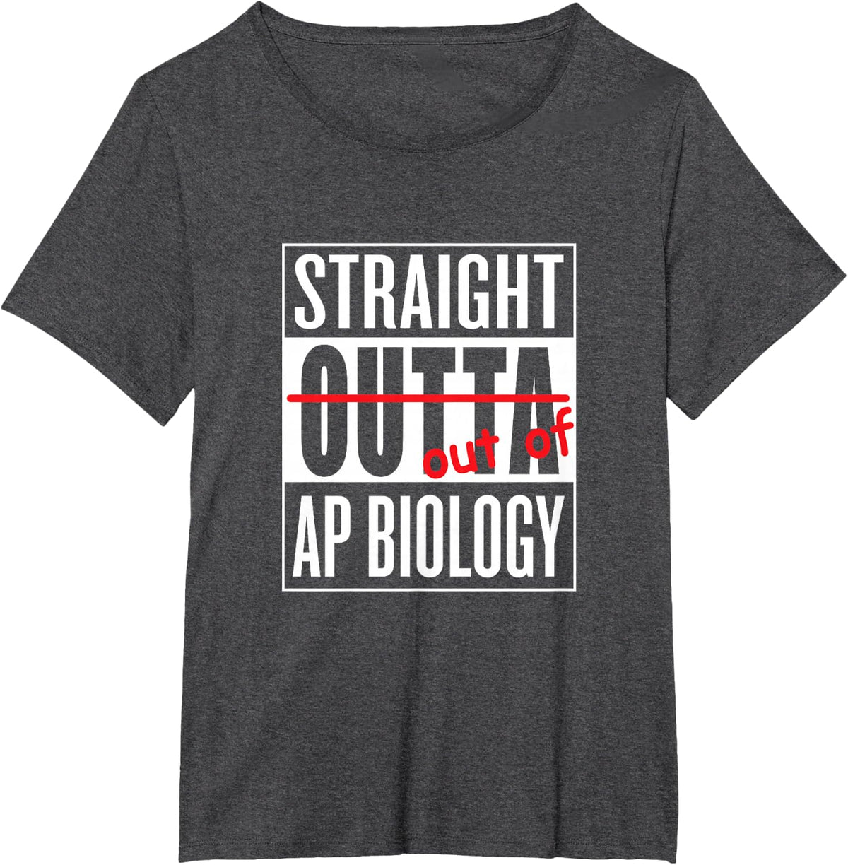 Straight Outta AP Biology Funny Teacher Student T-Shirt - Dark Heather Grey