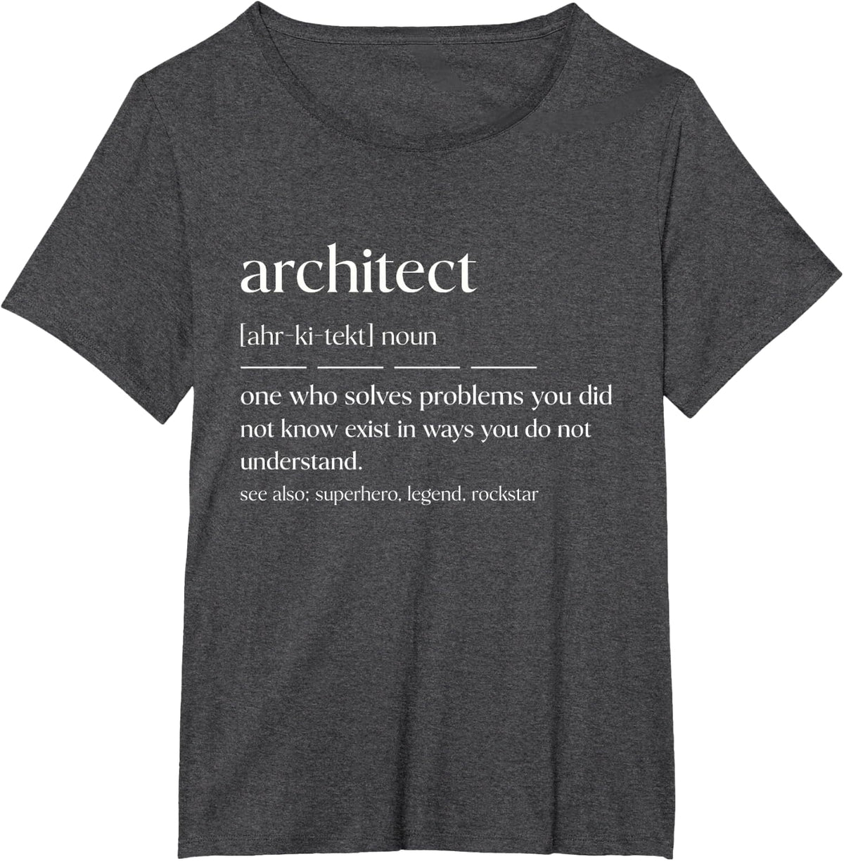 Funny Architect Noun Building Designer Tees T-Shirts for Men Women - Dark Heather Grey