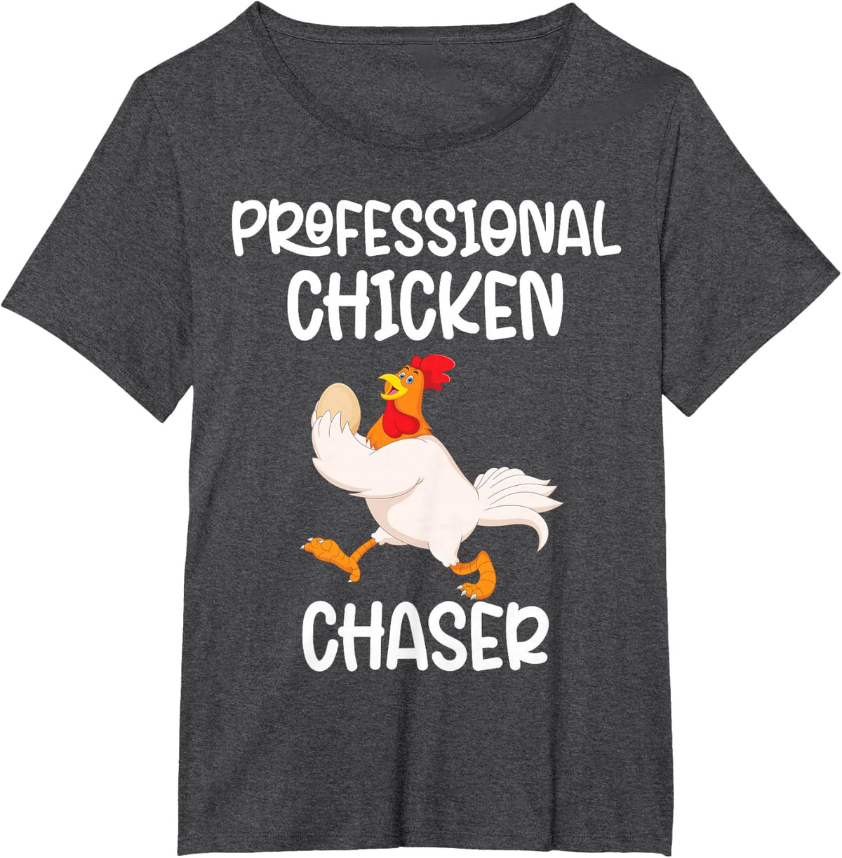 Professional Chicken Chaser Funny Farm Farmer Kids Running T-Shirt - Dark Heather Grey