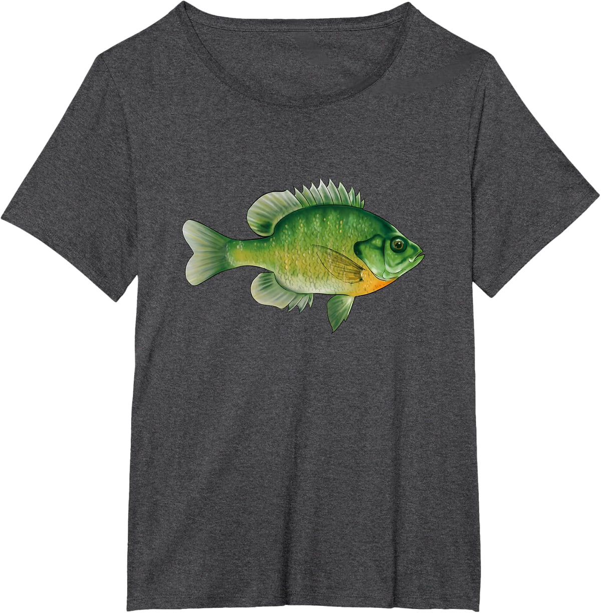 Bluegill Fishing Illustration Bream Freshwater Fish T-Shirt - Dark Heather Grey