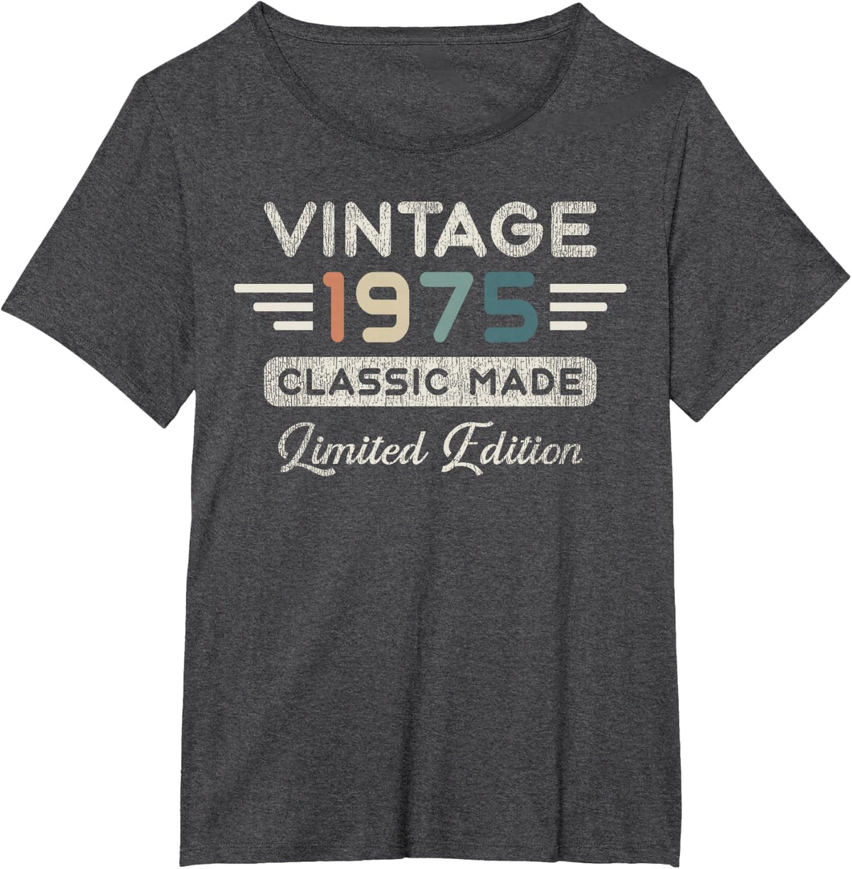 Vintage 1975 Limited Edition 51st Birthday T-Shirt - Dark Heather Grey
