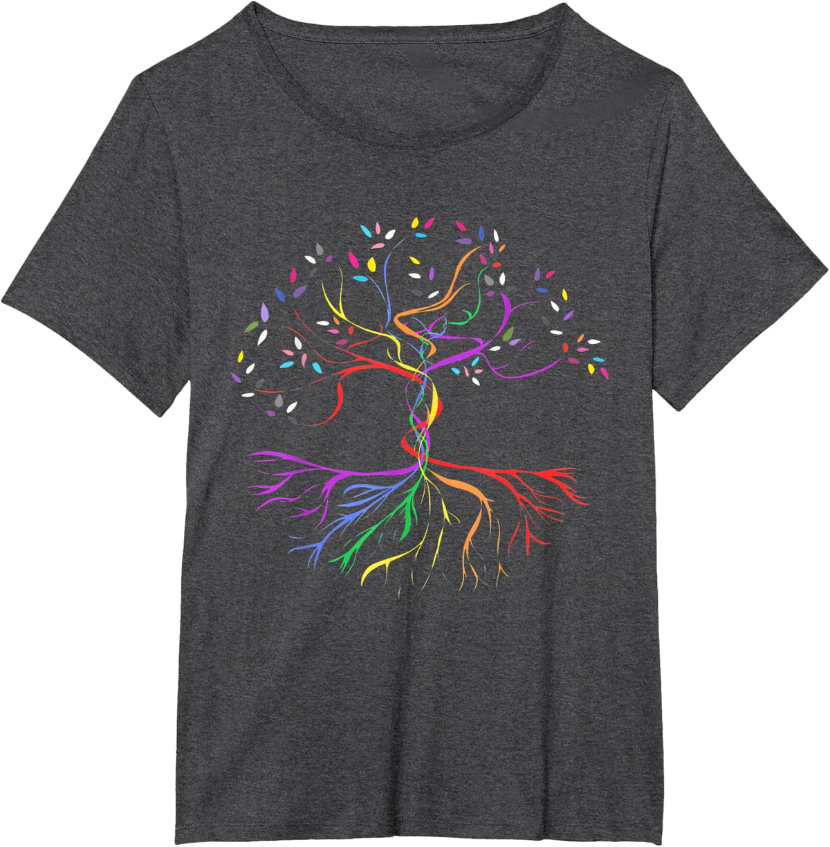 Tree Life Rainbow Lgbt Cool Gay Pride Flag Ally T-Shirt - Dark Heather Grey