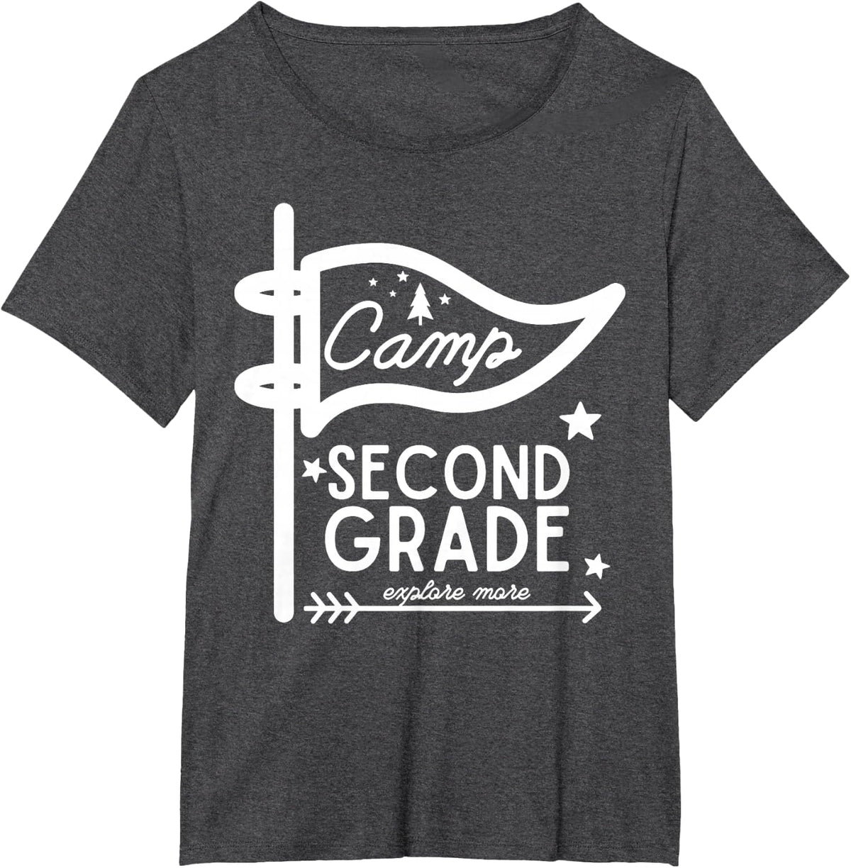 Camp Second Grade Camping Teacher 2nd Grade Back To School T-Shirt - Dark Heather Grey