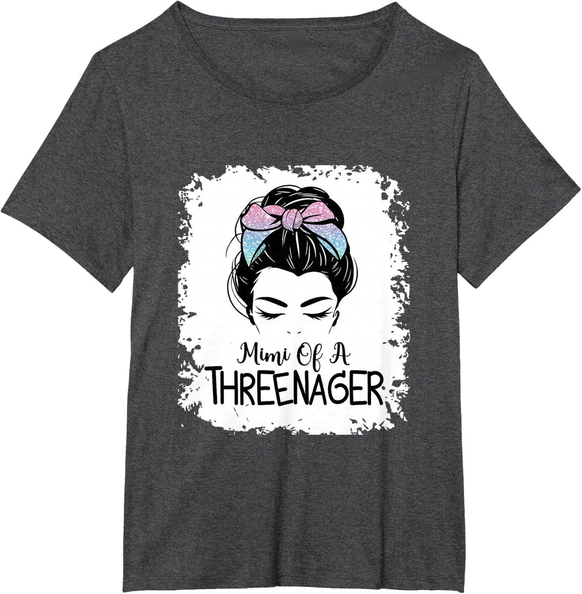 Mimi Of A Threenager Girl Mimi Birthday 3 Years T-Shirt - Dark Heather Grey