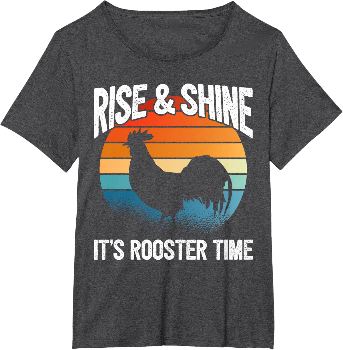 Chicken Farmer & Chicken Lover Rooster Tee T-Shirt for Men Women - Dark Heather Grey