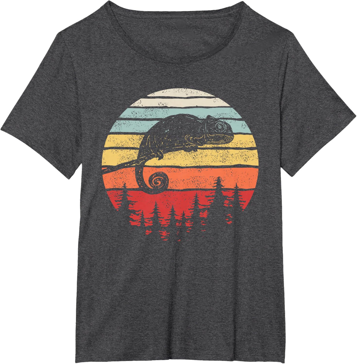 Vintage Retro Chameleon T-Shirt - Dark Heather Grey
