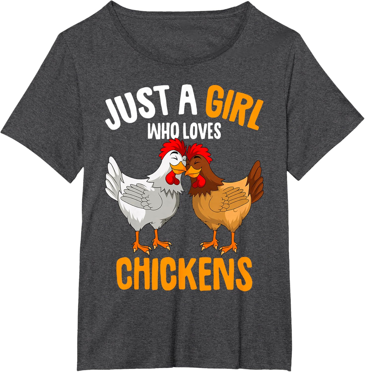 Just a Girl who loves Chickens Kids Chicken T-Shirt - Dark Heather Grey