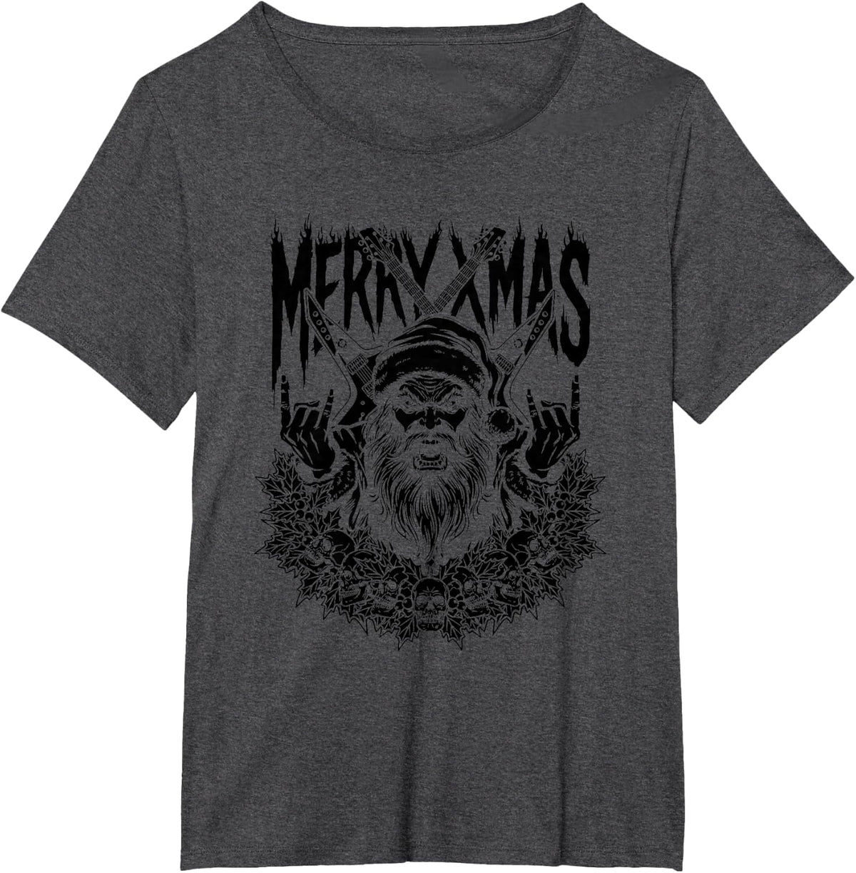 Hail Santa Winter Solstice Merry Xmas Gothic Christmas T-Shirt - Dark Heather Grey