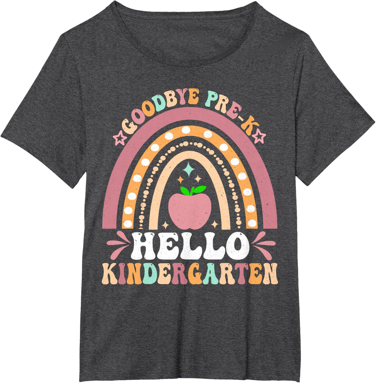 Goodbye Pre-K Hello Kindergarten Here I Come Graduation T-Shirt - Dark Heather Grey