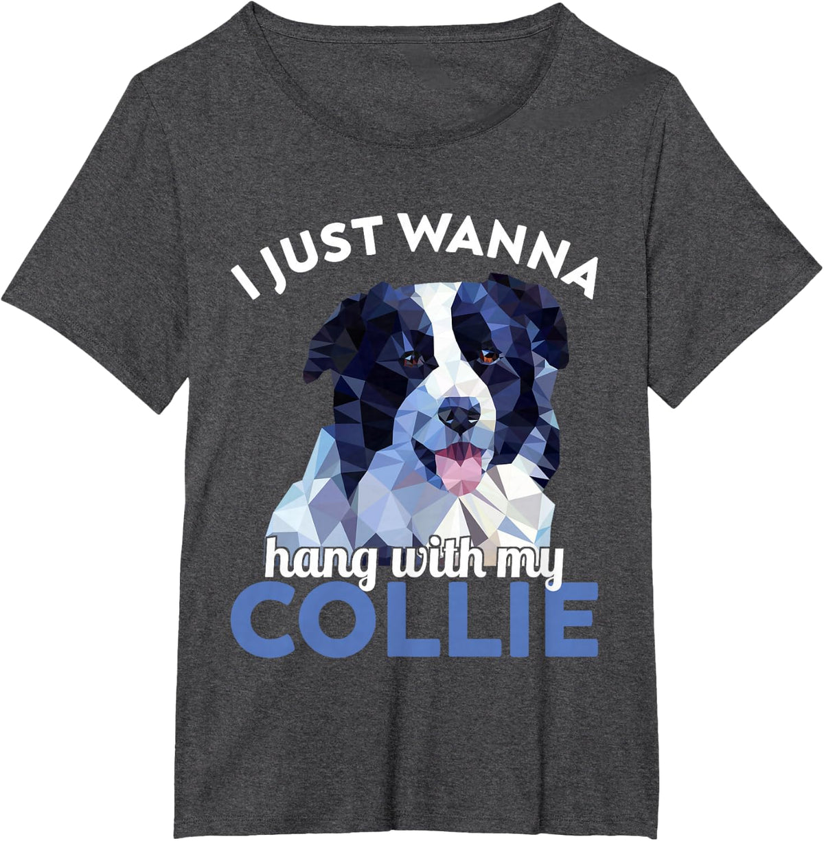 Border Collie - hang with my Collie T-Shirt - Dark Heather Grey