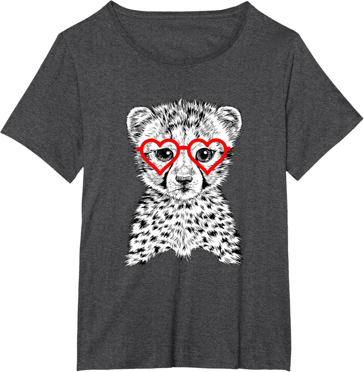 Cheetah Valentines Day Safari lover and Wild lovers. T-Shirt - Dark Heather Grey