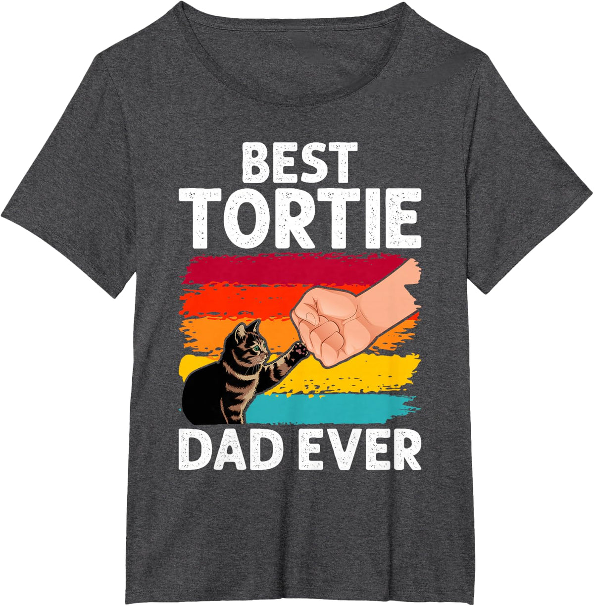 Best Tortie Dad Tortoiseshell Owner Cat Lover T-Shirt - Dark Heather Grey