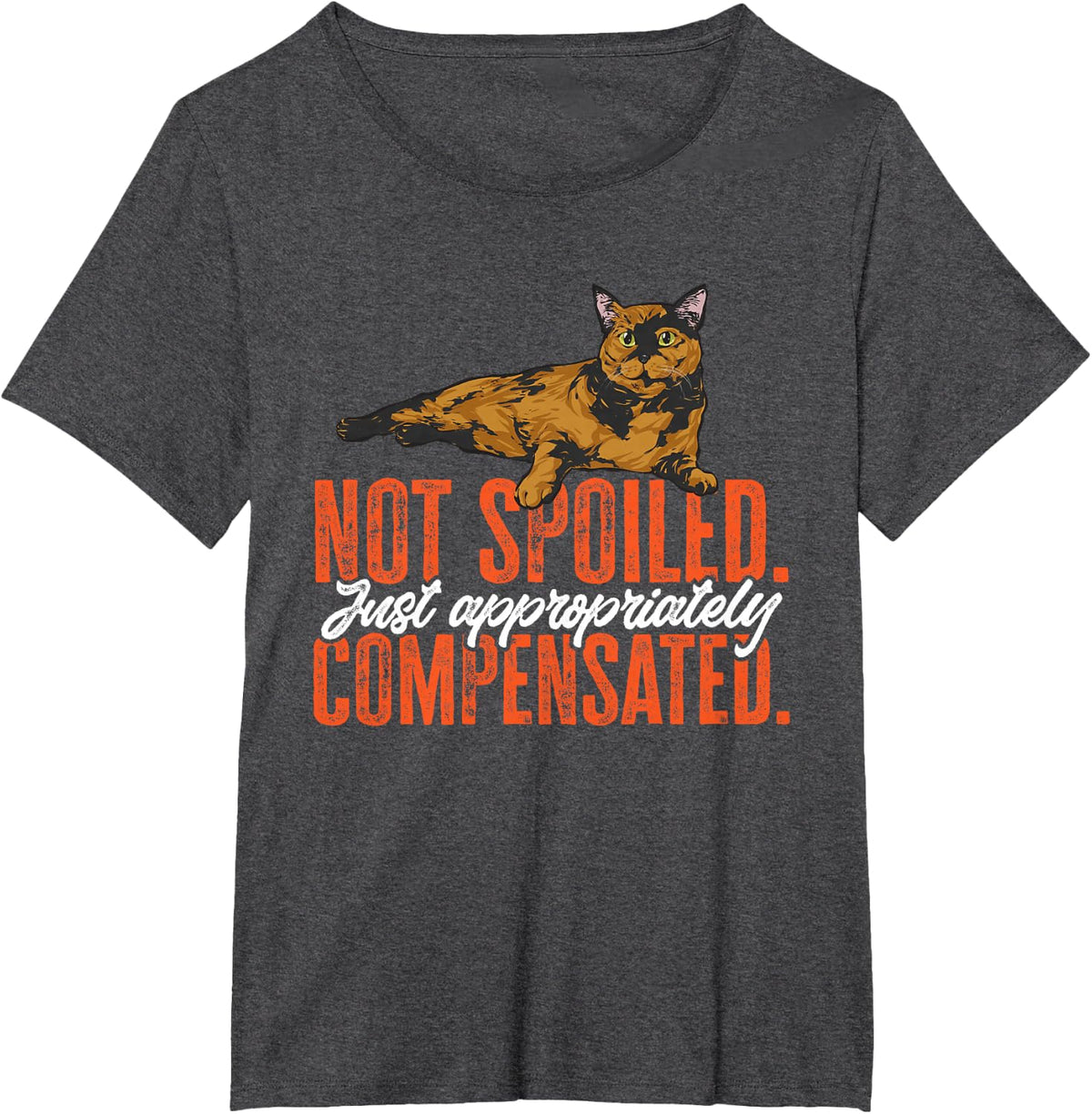 Tortoiseshell Cat Not Spoiled Tortie Cat T-Shirt - Dark Heather Grey