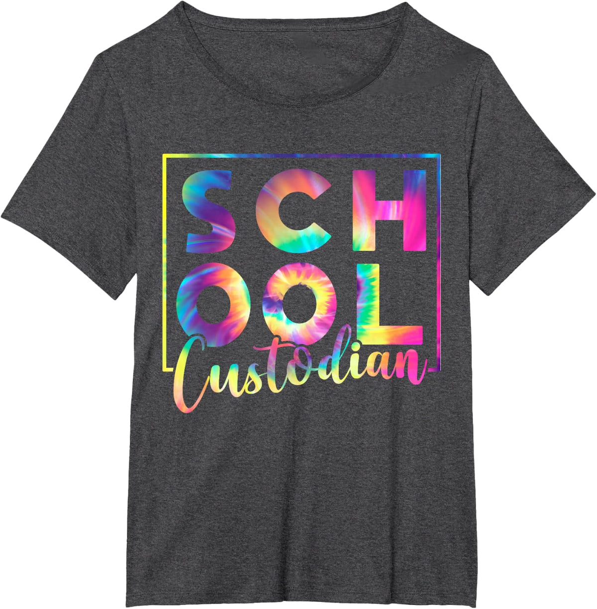 Janitor Cleaner Tie Dye School Custodian T-Shirt - Dark Heather Grey