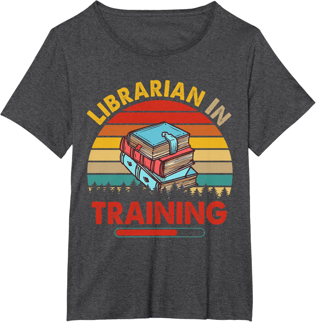 Vintage Retro Librarian In Training Costume Proud Future Job T-Shirt - Dark Heather Grey