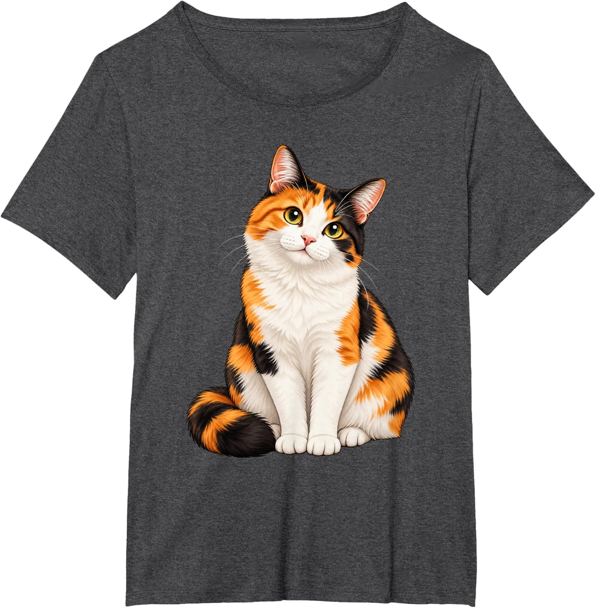 Calico Cat Cute Cat Lover T-Shirt - Dark Heather Grey