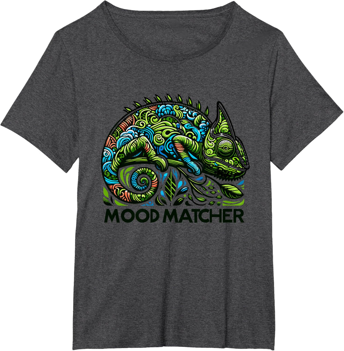 Chameleon Mood Matcher Colorful Reptile Camouflage T-Shirt - Dark Heather Grey