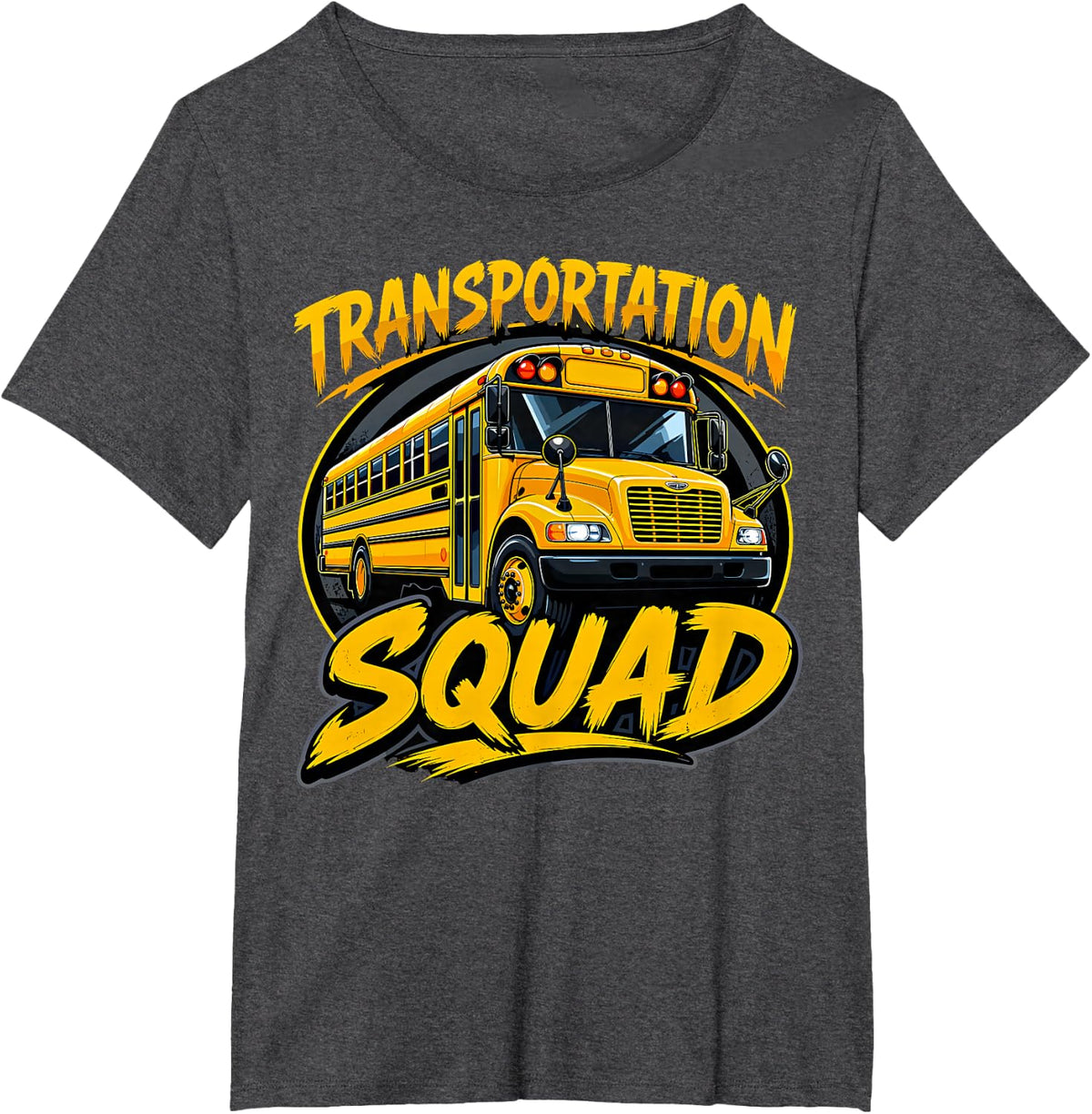 Transportation Squad Funny School Bus Driver T-Shirt - Dark Heather Grey