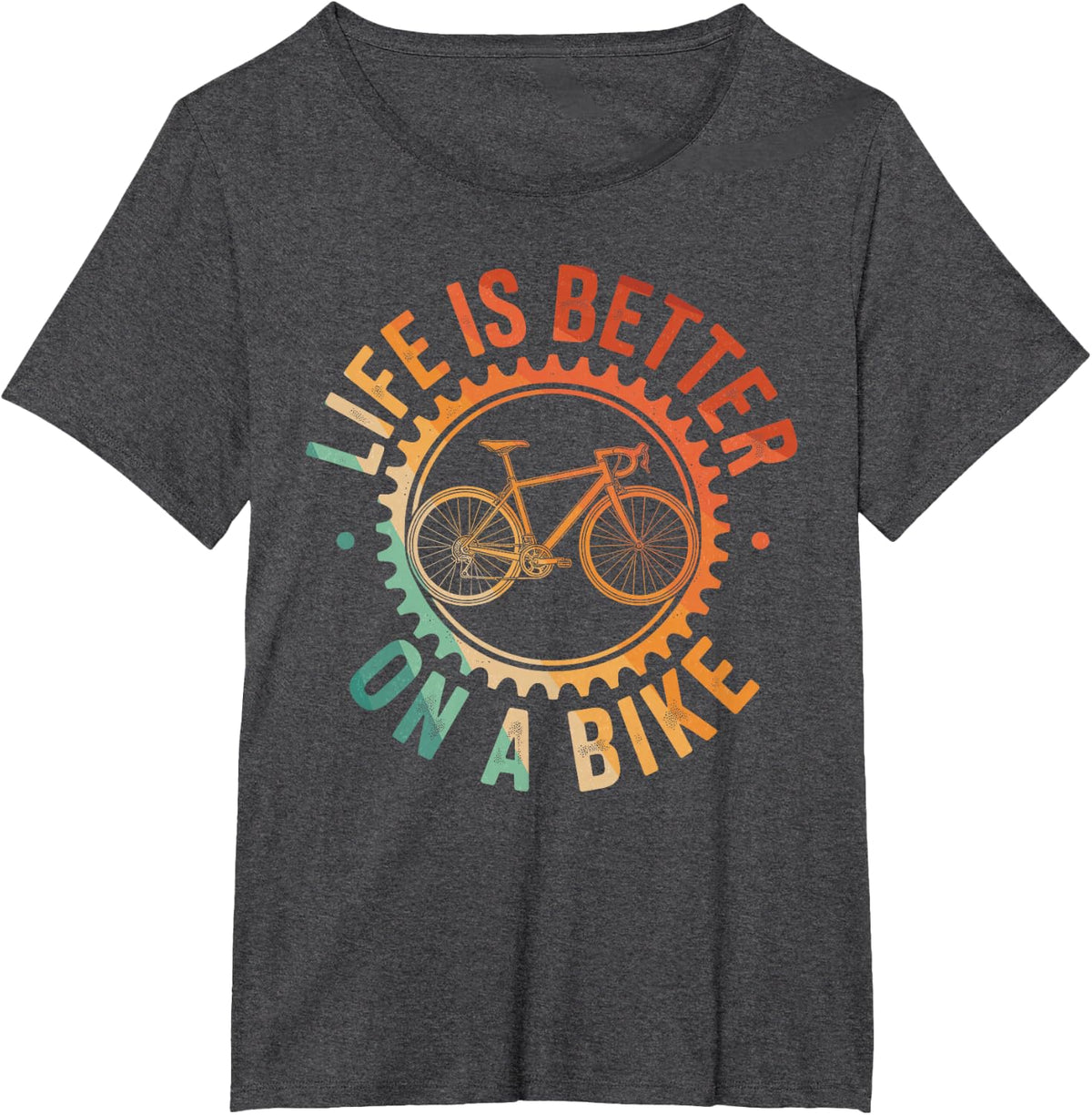 Funny Cycling Art for Men Women Bike Rider Bicycle Bicyclist T-Shirt - Dark Heather Grey
