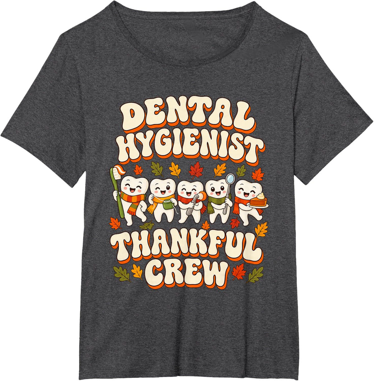 Thanksgiving School Bus Driver Grateful Fall Humor T-Shirt - Dark Heather Grey