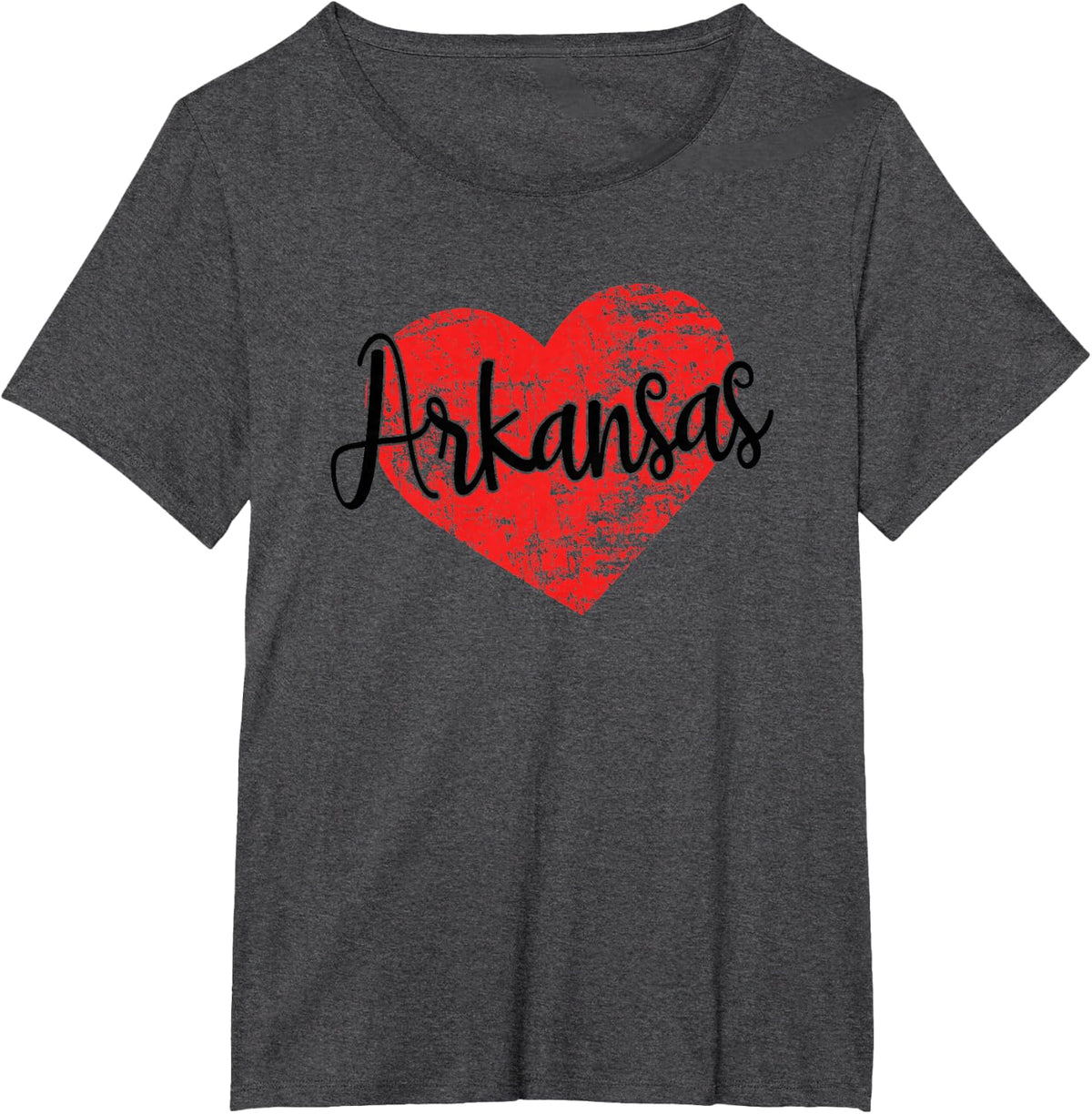 Arkansas Love Cool Grunge Heart Fun Arkansas Pride T-Shirt - Dark Heather Grey