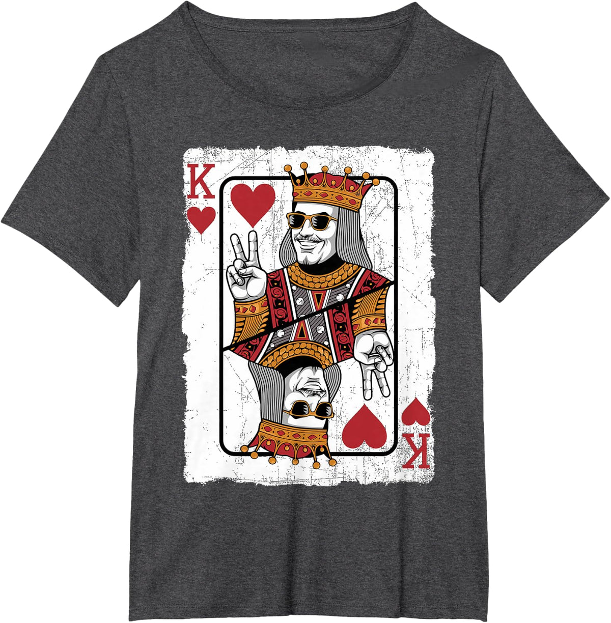 King Of Hearts, Mens Valentines Day Gifts For Boys T-Shirt - Dark Heather Grey