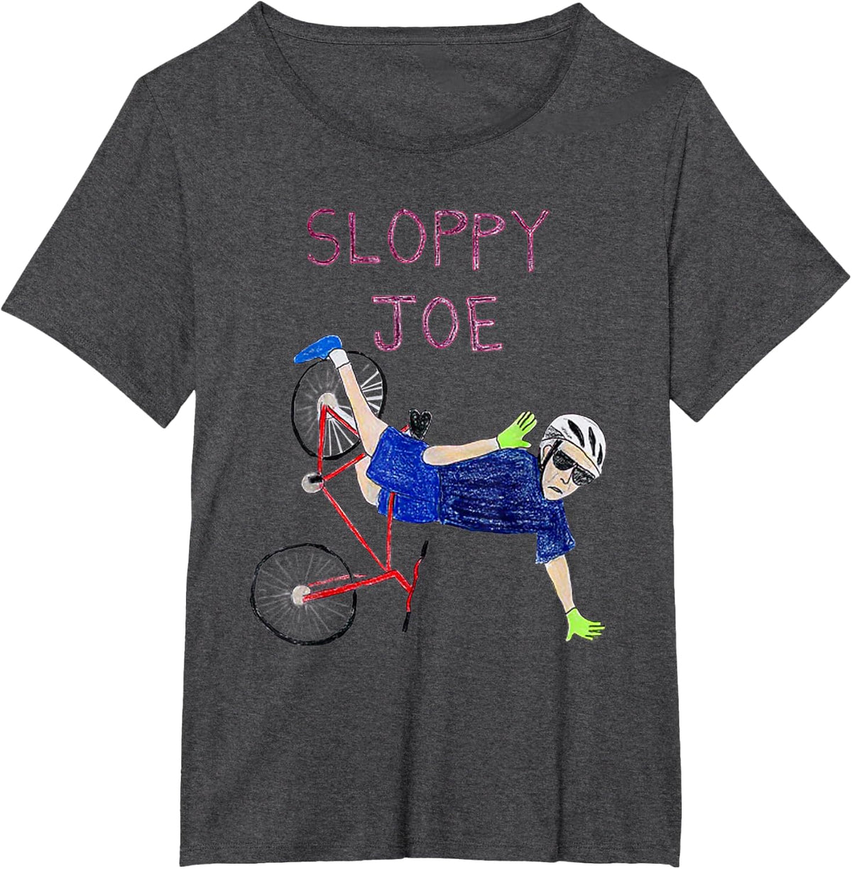 Sloppy Joe Tee Running The Country Is Like Riding A Bike T-Shirt - Dark Heather Grey