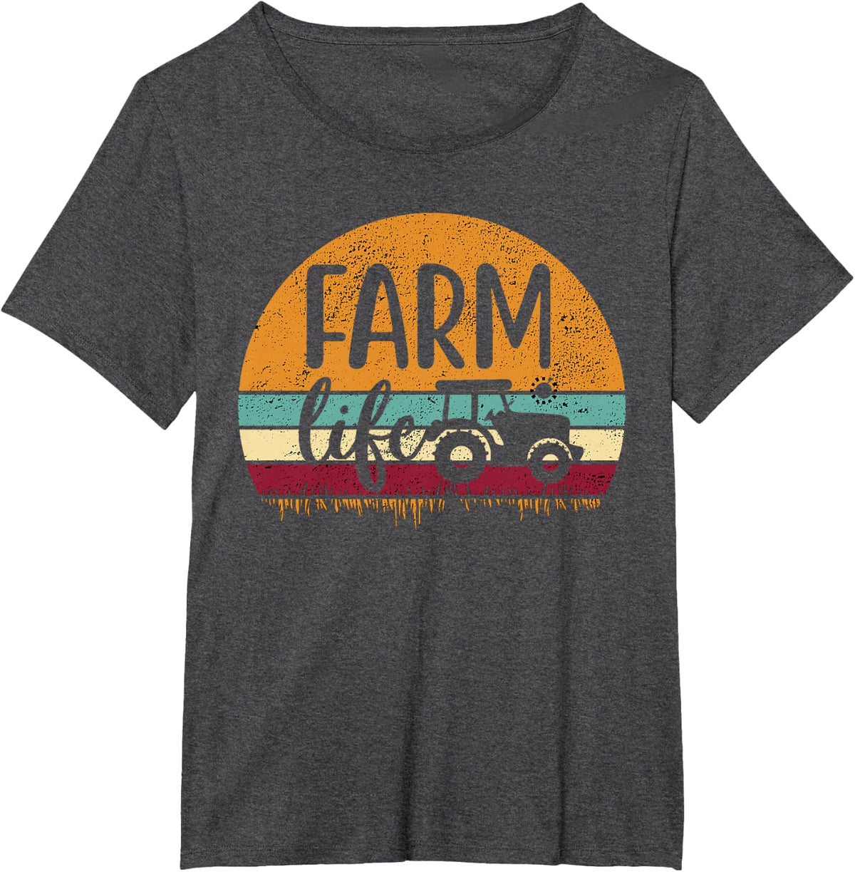 Retro Vintage Farm Life Farming Tractor Family Farmer Gift T-Shirt Small - Dark Heather Grey