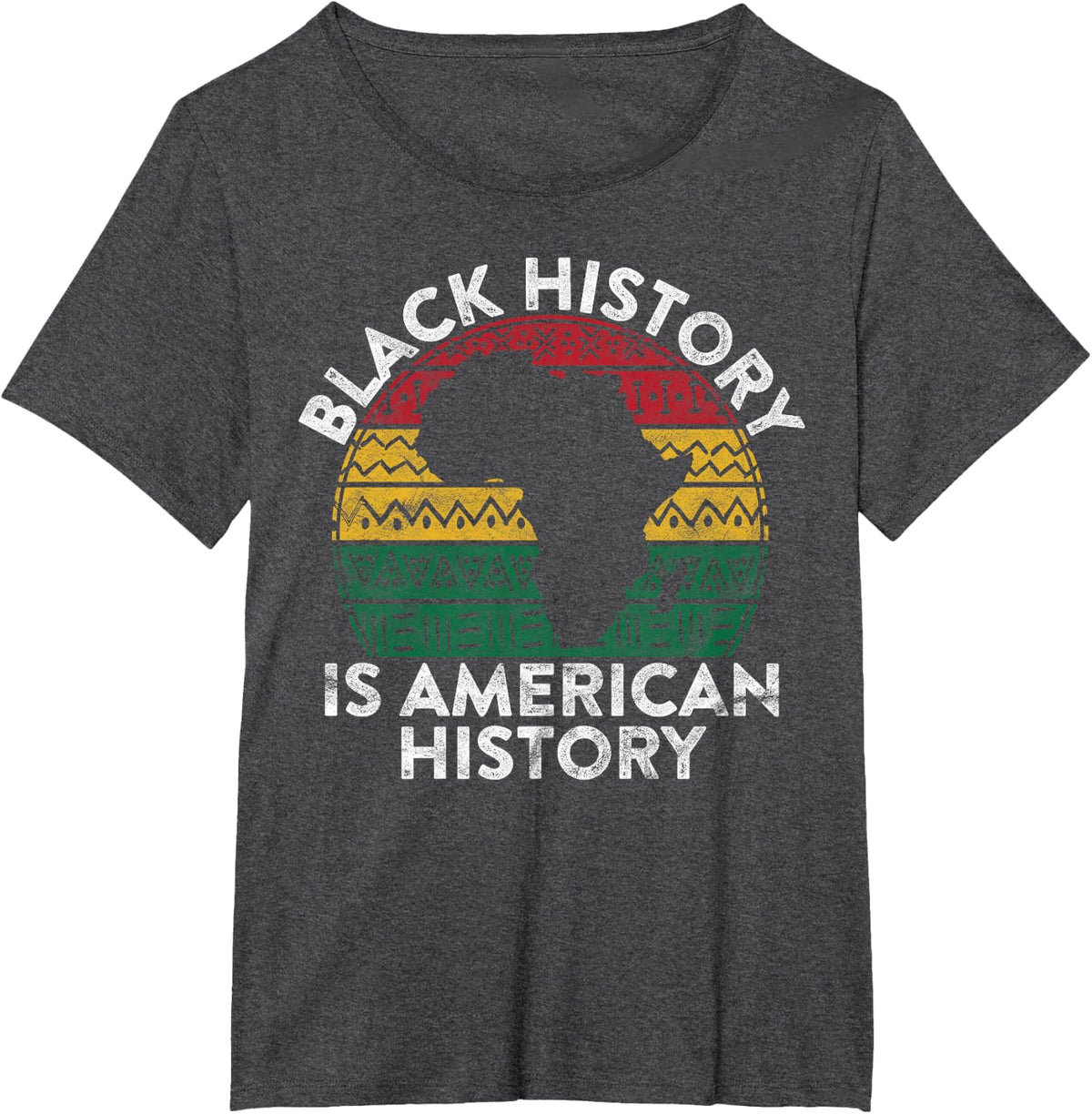 Black History Is American History Gift Month Pride African T-Shirt - Dark Heather Grey