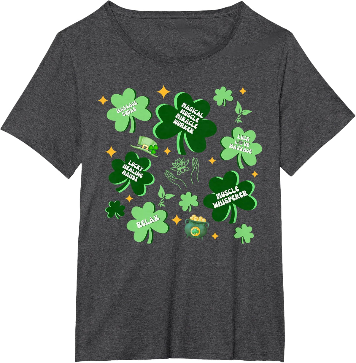 Massage Therapist St Patrick's Day Therapy LMT Graduation T-Shirt - Dark Heather Grey