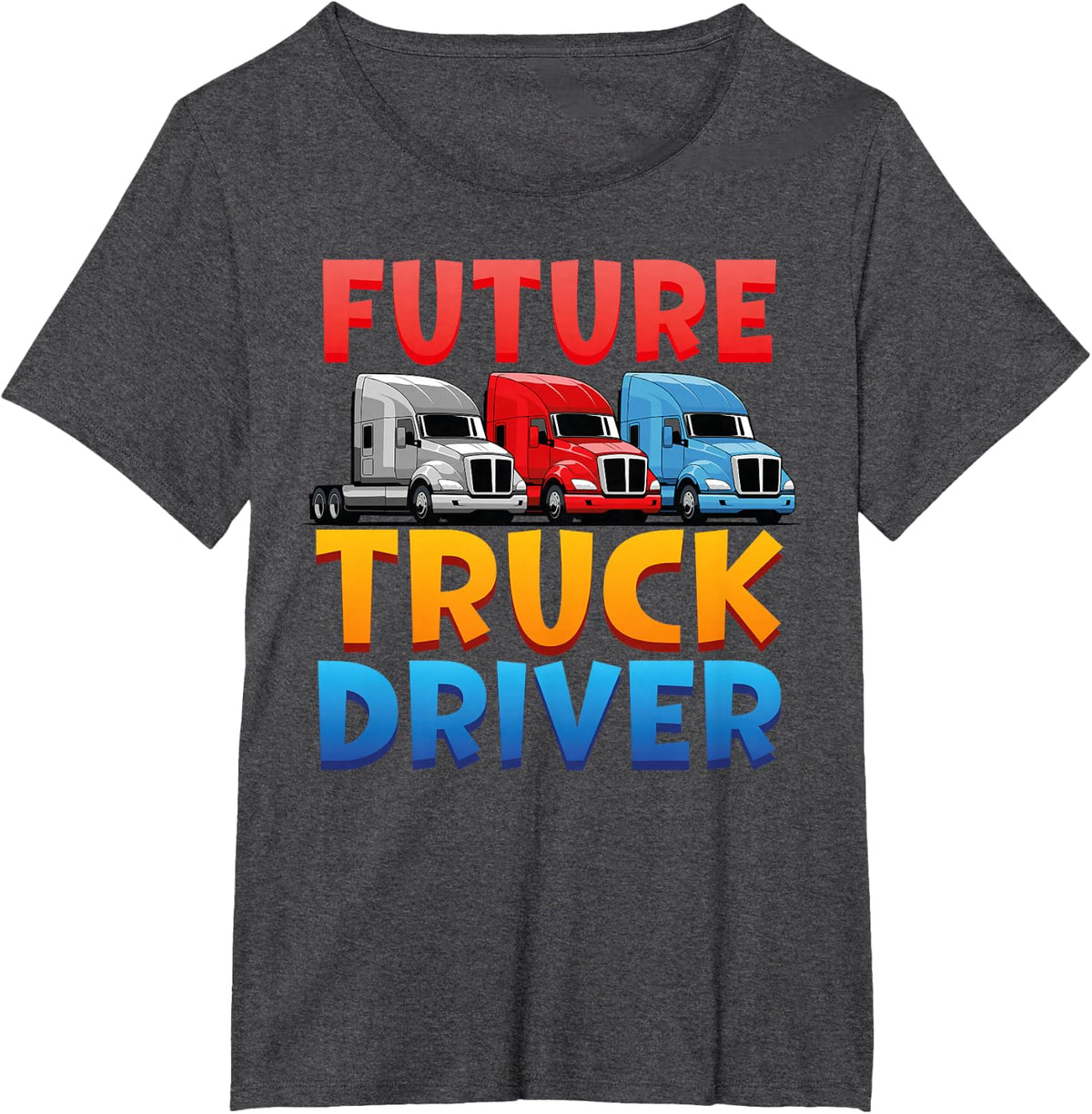 Trucker Truck Driver Kids Vintage Future Truck Driver T-Shirt - Dark Heather Grey