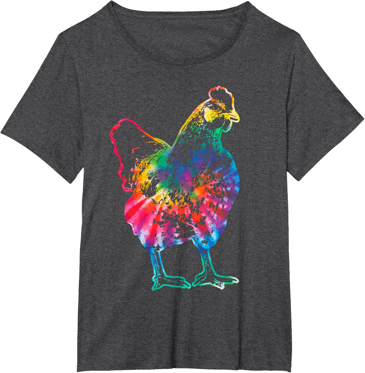 Chicken Batik Tie Dye Hippie Chicken Vintage T-Shirt - Dark Heather Grey