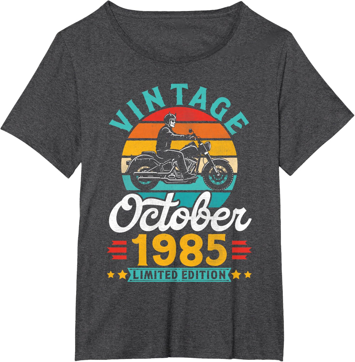 Vintage Biker in October 1985 Limited Edition 41 Years Old T-Shirt - Dark Heather Grey