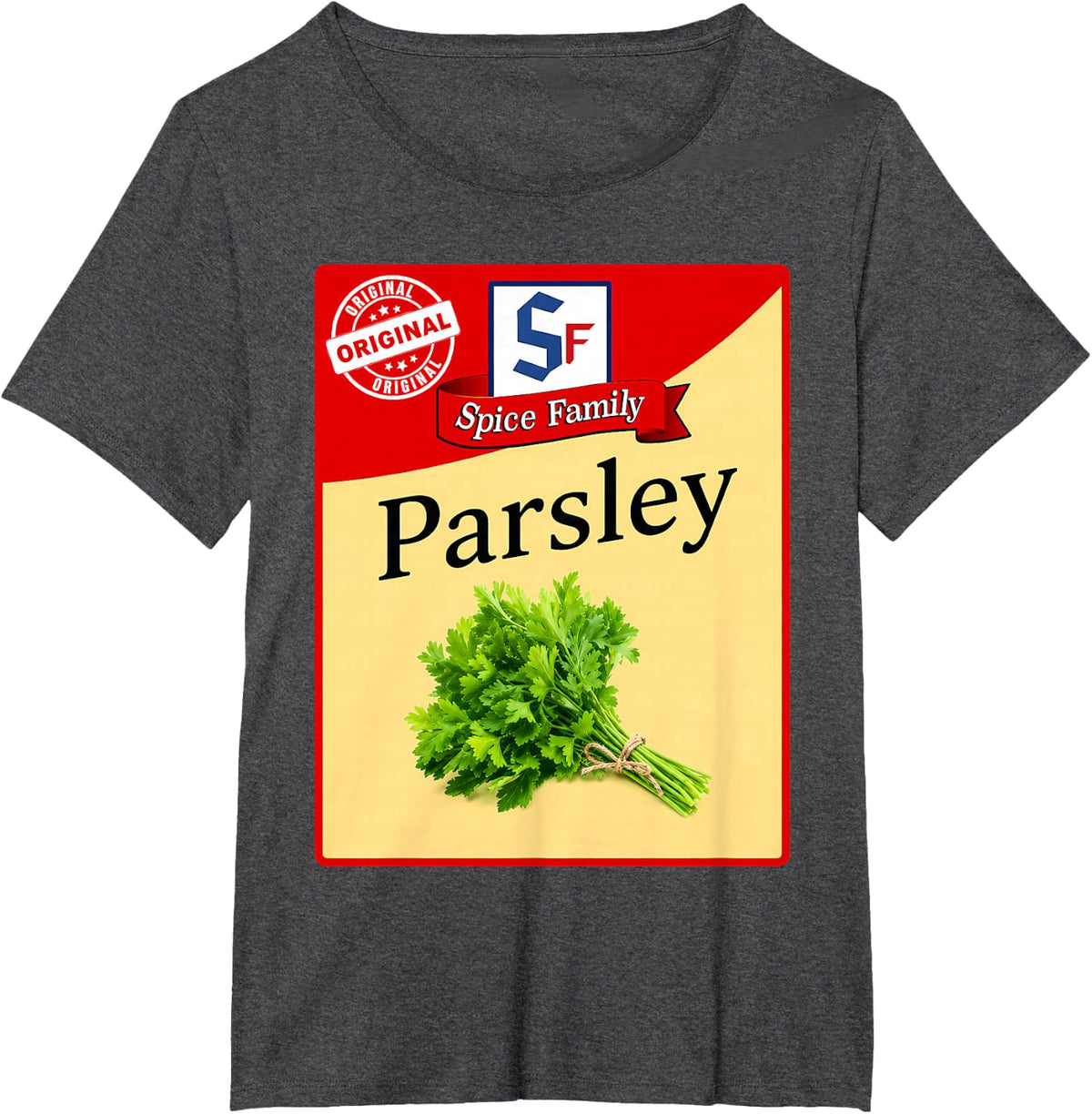 Parsley Spice Family Condiment Family Matching Costume T-Shirt - Dark Heather Grey