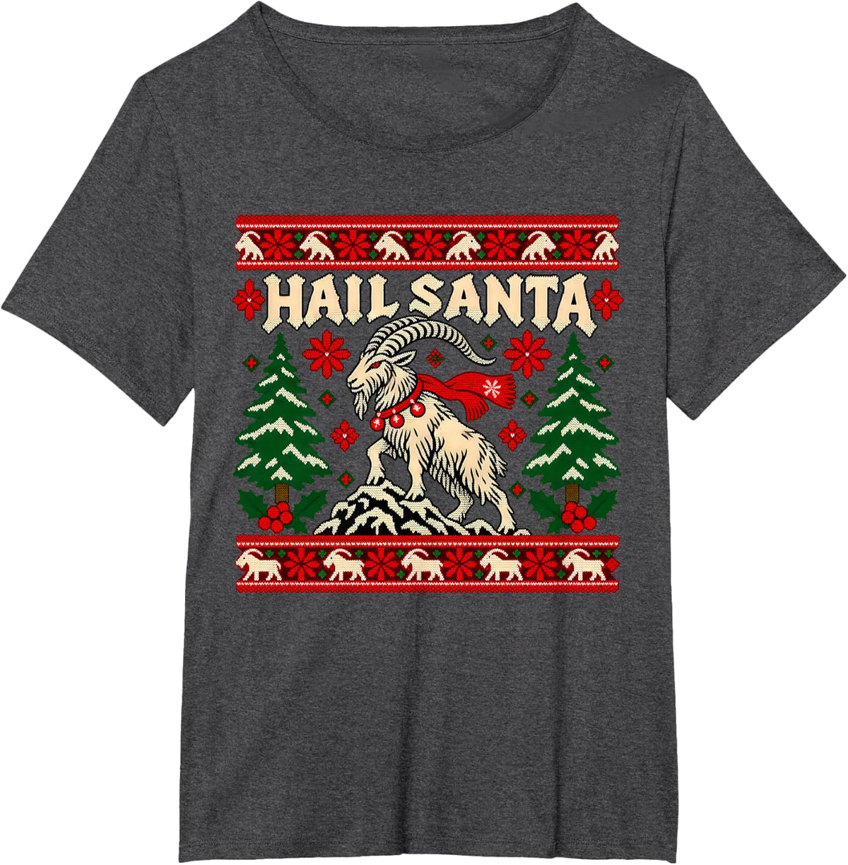 Hail Santa Winter Solstice Yule Pagan Christmas T-Shirt - Dark Heather Grey