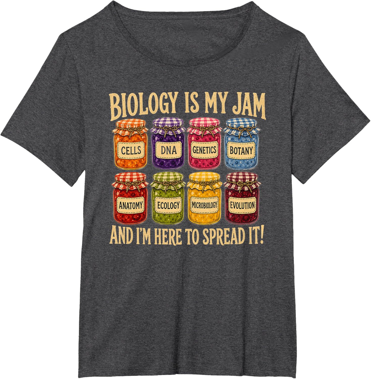 Biology is My Jam Science Humor T-Shirt - Dark Heather Grey