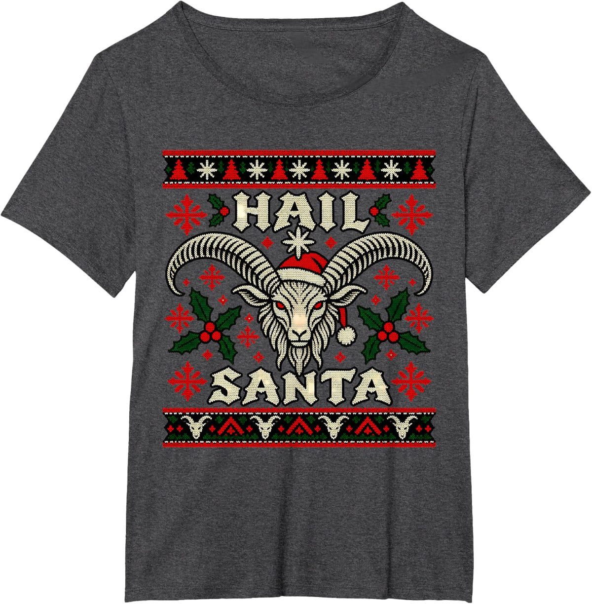 Hail Santa Winter Solstice Yule Pagan Christmas Paganism T-Shirt - Dark Heather Grey