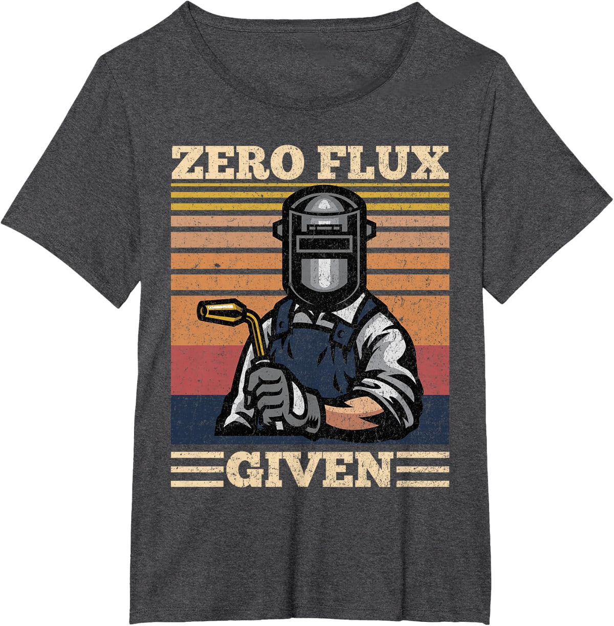 Zero Flux Distressed Welding Welding Welder T-Shirt - Dark Heather Grey