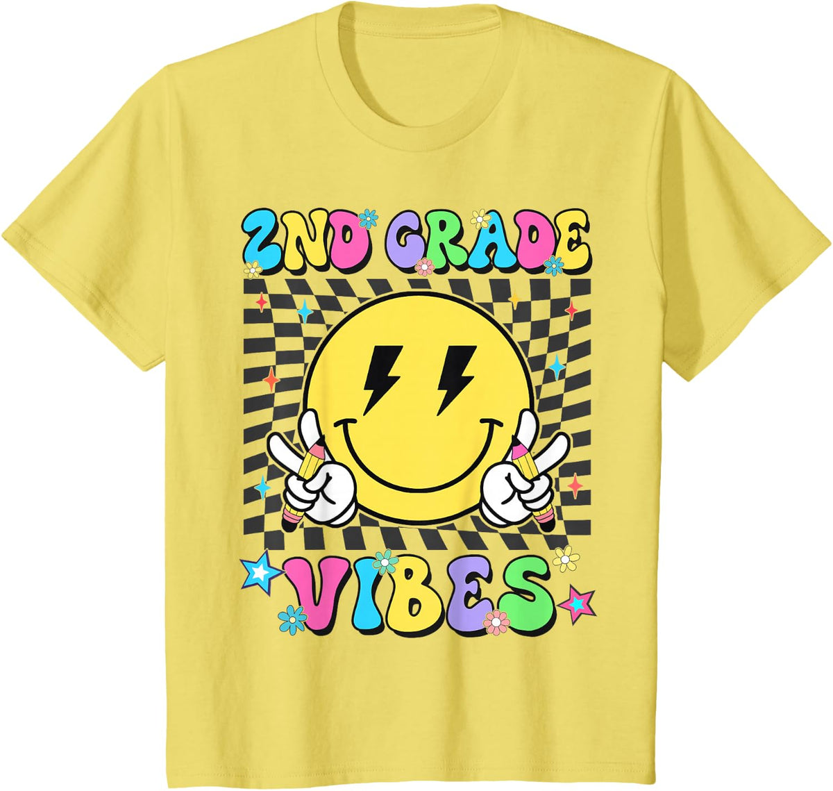 2nd Grade For Girls Boy Teacher Second Grade Back to School T-Shirt - Lemon Yellow