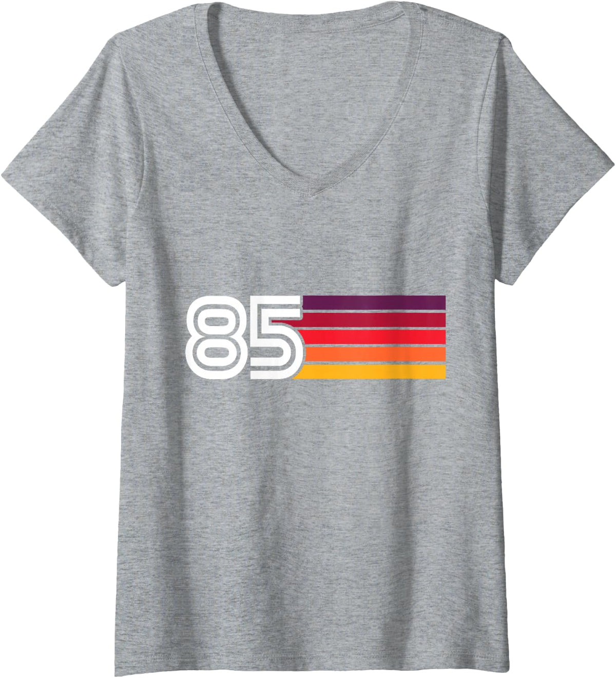 Women's 85-1985 Retro 42th Birthday V-Neck T-Shirt - Heather Grey
